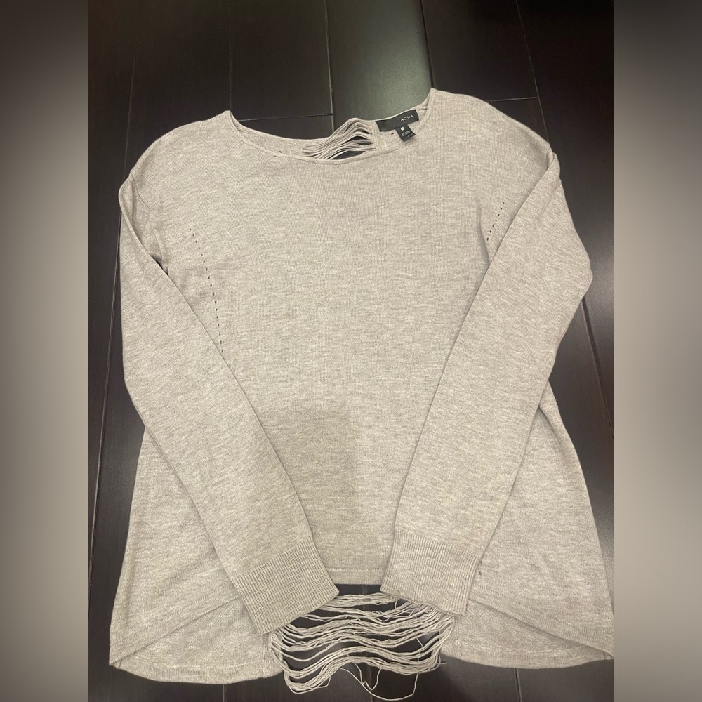 Gray Sweater Top by Aqua